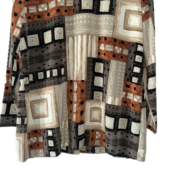 N Touch geometric blazer lightweight size 10 fall jacket pockets front button - Picture 10 of 13